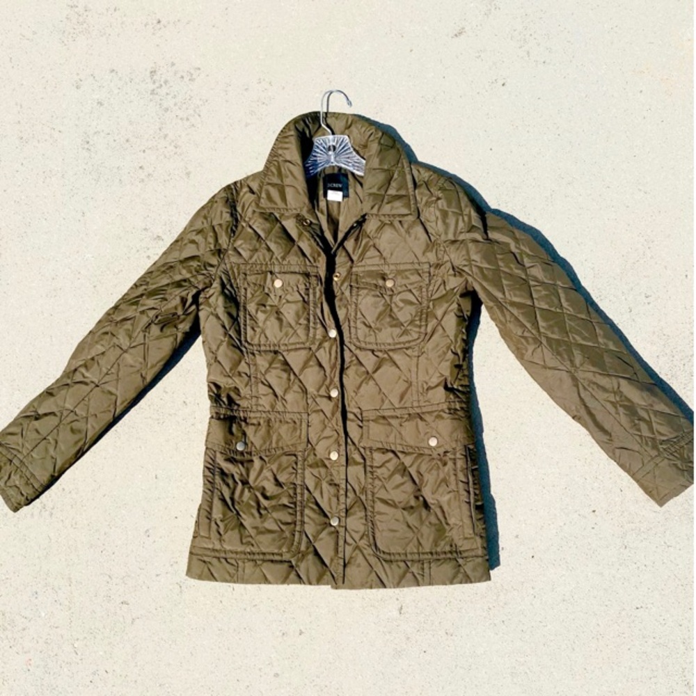[J Crew] Olive Green Quilted Field Jacket